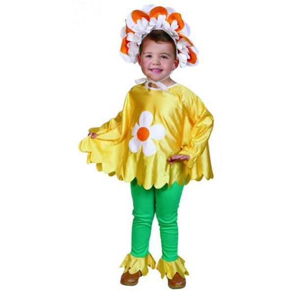 Costume Petite Fleur orange, Jaune ou Vert - parent-12637