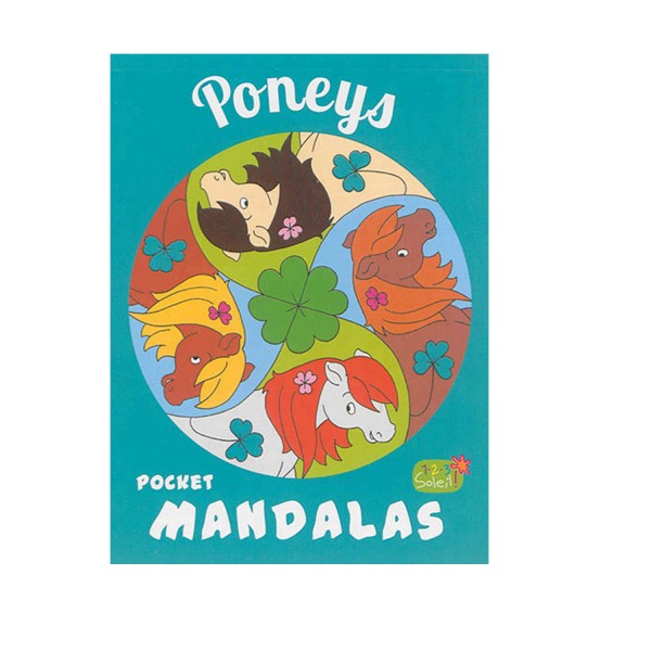 Livre de coloriage 1.2.3 Soleil ! Pocket Mandalas : Poneys - 123Soleil-SO0120