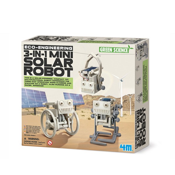 Kit de fabrication Green Science : Robot solaire 3 en 1 - Dam-5603377
