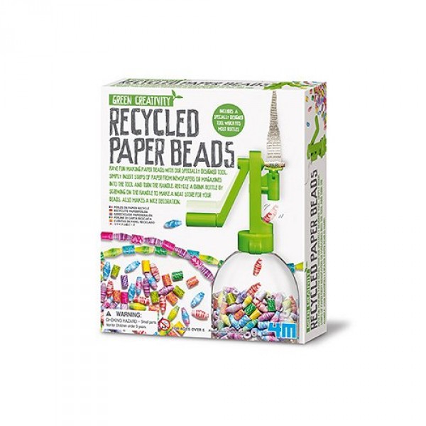 Kit green creativity Perles en papier recyclé - 4M-5604588