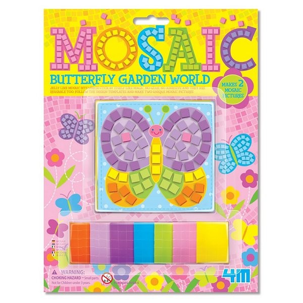 Kit de réalisation de mini mosaïque 2 mosaïques : Papillon et fleur - 4M-5603634