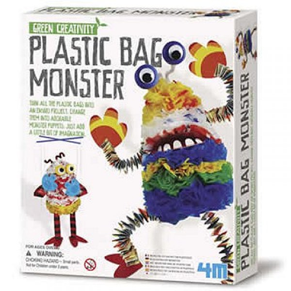 Kit green creativity : Sac monstre plastique - 4M-5604580