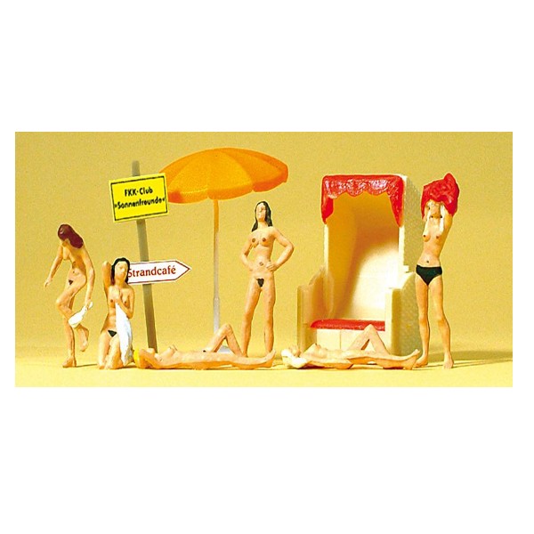 Modélisme HO : Figurines : A la plage des nudistes ! - Preiser-PR10107