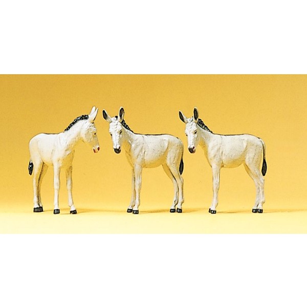 Modélisme HO : Figurines : Set de 3 ânes - Preiser-PR10151