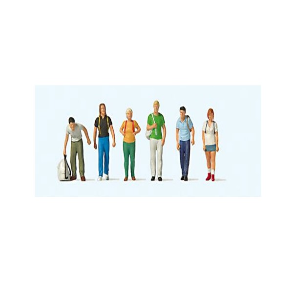 Modélisme HO : Figurines - Voyageurs avec sac à dos - Preiser-PR10725