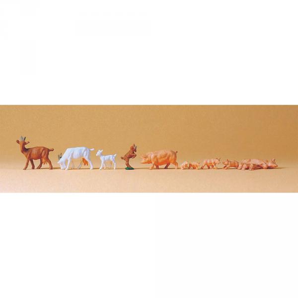 Modélisme HO Figurines : Chèvres Et Porcs - Preiser-PR14162