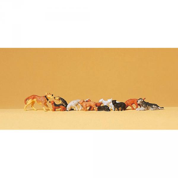 Modélisme HO Figurines : Chiens et chats - Preiser-PR14165