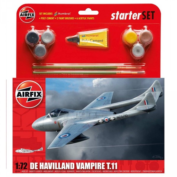 Maquette avion : Starter Set : De Havilland Vampire T.11 - Airfix-55204
