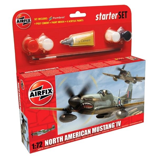Maquette avion : Starter Set : North American Mustang IV - Airfix-55107