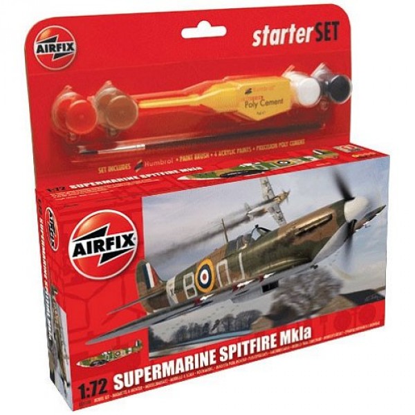 Maquette avion :  Starter Set : Supermarine Spitfire MkIa - Airfix-55100