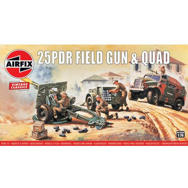 25pdr Field Gun & Quad, Vintage Classics - 1:76e - Airfix - Airfix-A01305V