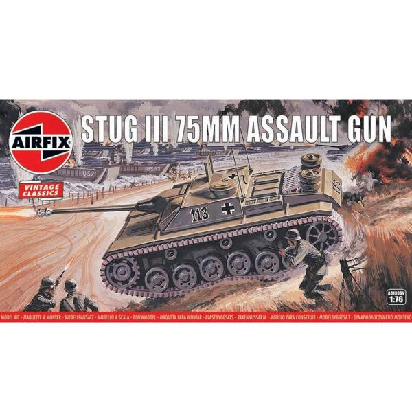 Maquette char : Vintage Classics : Stug III 75mm Assault Gun - Airfix-A01306V