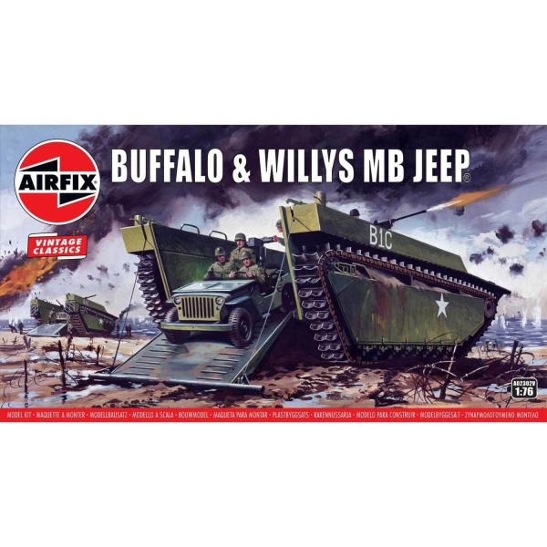 Maquette véhicule militaire : Vintage Classics : Buffalo Willys MB Jeep - Airfix-A02302V