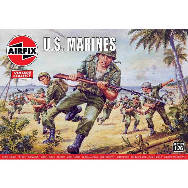 Figurines 2ème Guerre Mondiale : Vintage Classics : WWII US Marines - Airfix-A00716V