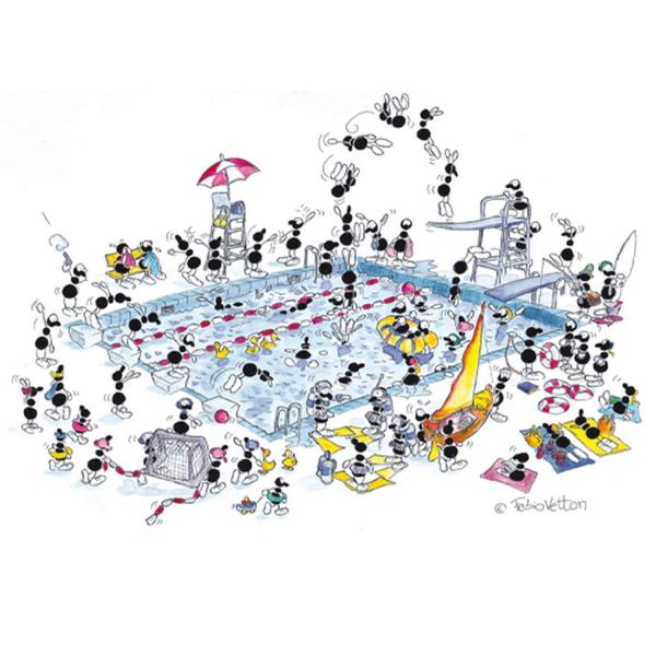 Puzzle 540 pièces : La piscine - Akena-58084
