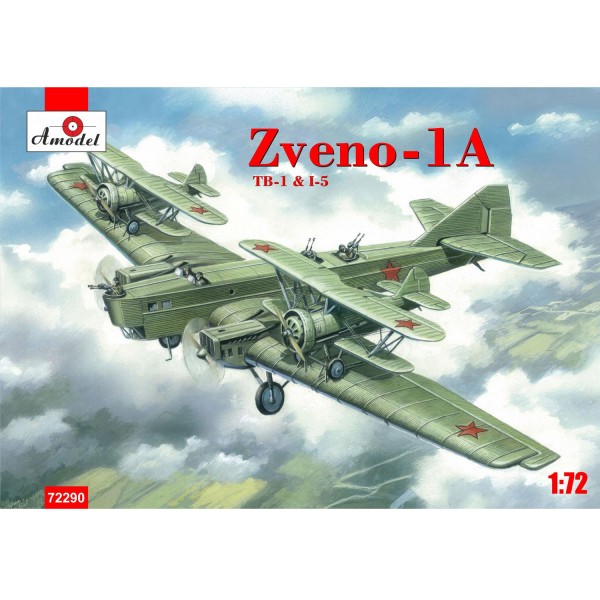 Maquette avion : Zveno-1A (TB-1 et I-5) 1941 - Amodel-AM72290
