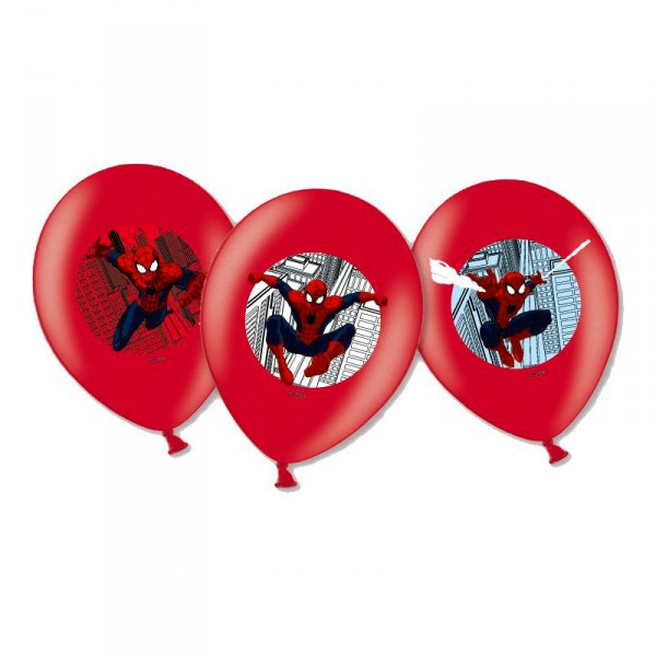 Ballons de baudruche anniversaire : 6 ballons Spiderman - Amscan-999241