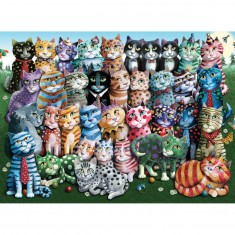 1000 Teile Puzzle: Katzenfamilie