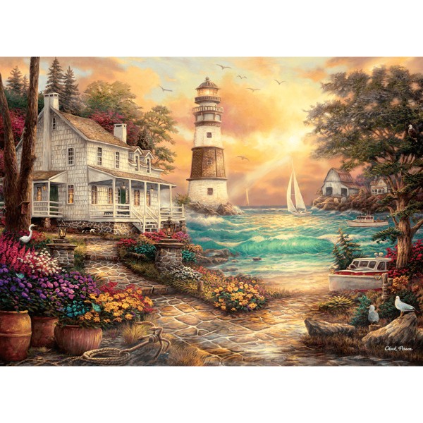 Puzzle 1000 pièces : Cottage en bord de mer, Chuck Pinson - Anatolian-ANA1075