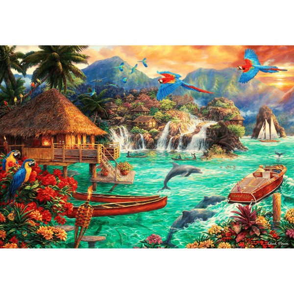 Puzzle 2000 pièces : La Vie sur l'île, Chuck Pinson - Anatolian-ANA3939