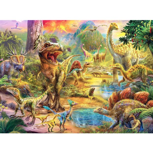 Puzzle 500 pièces : Paysage de dinosaures - Anatolian-ANA3603