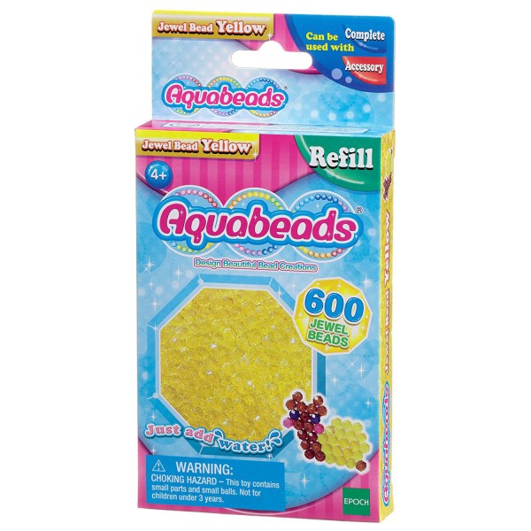 Aquabeads : Recharge de 600 perles à facettes jaunes - Aquabeads-32688