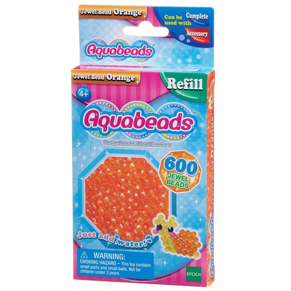 Aquabeads : Recharge de 600 perles à facettes orange - Aquabeads-32678