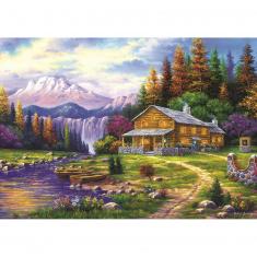 1000 piece puzzle : Sunset On The Mountains