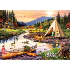 3000-teiliges Puzzle: Camping Friends