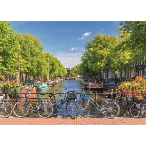 Puzzle 2000 pièces : Canal d'Amsterdam - ArtPuzzle-5480