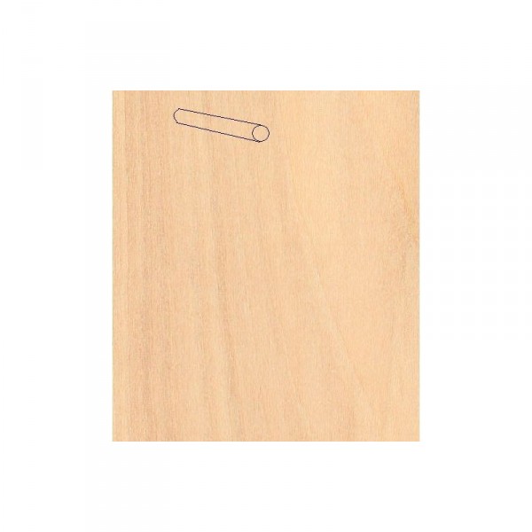 Baguettes de placage en bois x 10 : Bouleau 914 x Ø8 mm - Artesania-94108