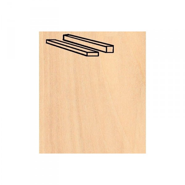 Baguettes de placage en bois x 25 : Bouleau 914 x 1 x 7 mm - Artesania-91117