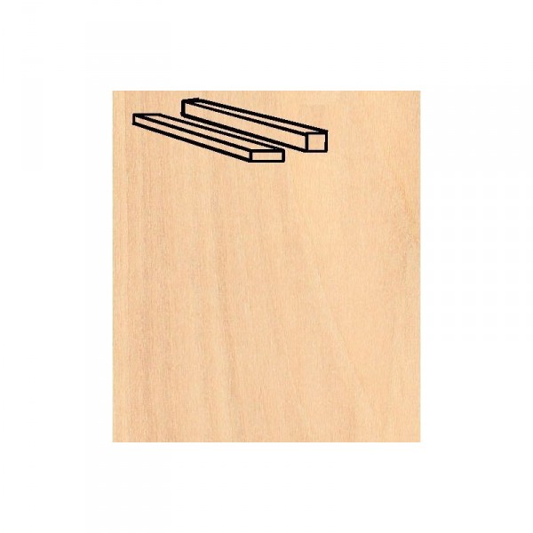 Baguettes de placage en bois x 25 : Bouleau 914 x 1.5 x 4 mm - Artesania-91194