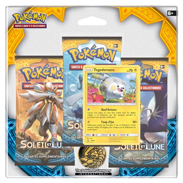 Cartes Pokemon : Pack 3 boosters Soleil et Lune - Asmodee-3PACK01SL01