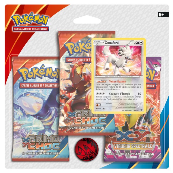 Pokémon : Pack 3 boosters XY05 : Primo-Choc - Asmodee-3PACK01XY05