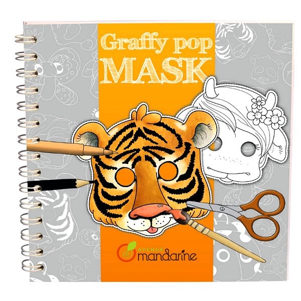 Carnet de coloriage et masques Graffy Pop Mask : Animaux - 52553
