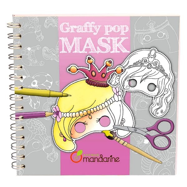 Carnet de coloriage et masques Graffy Pop Mask : Princesses - 52554
