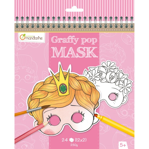 Carnet Graffy Pop Mask : Fille - Mandarine-GY021O