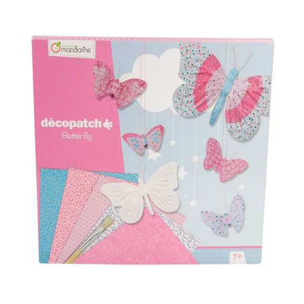 Coffret créatif Décopatch : Kit papillons - Mandarine-42716O