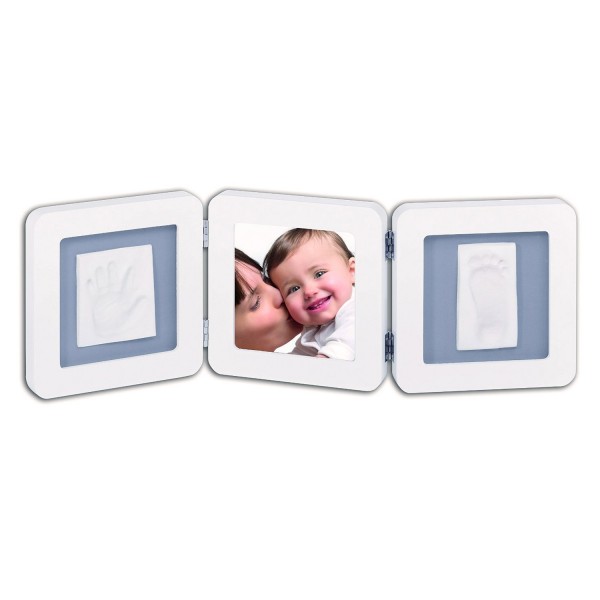 Cadre photo Baby Art : Double Print Frame : Blanc et gris - BTL-34120052
