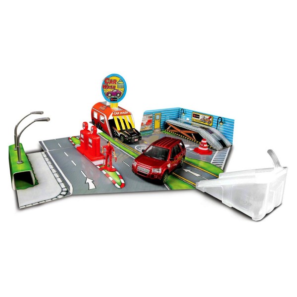 Diorama avec modèle réduit 1/43 : Open and Play Set Street Fire : Lav'auto - BBurago-30048-1