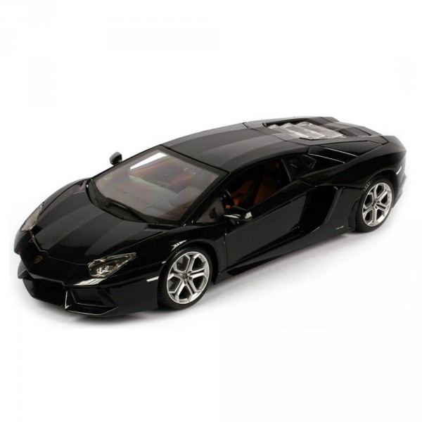 Modèle réduit : Collection Diamond : Lamborghini Aventador : Echelle 1/18 : Noir - BBurago-11033-1