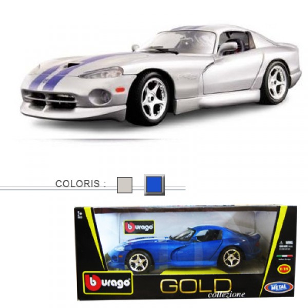 Modèle réduit - Dodge Viper GTS Coupé - Collection Gold - Echelle 1/18 : Bleu - BBurago-12041-2