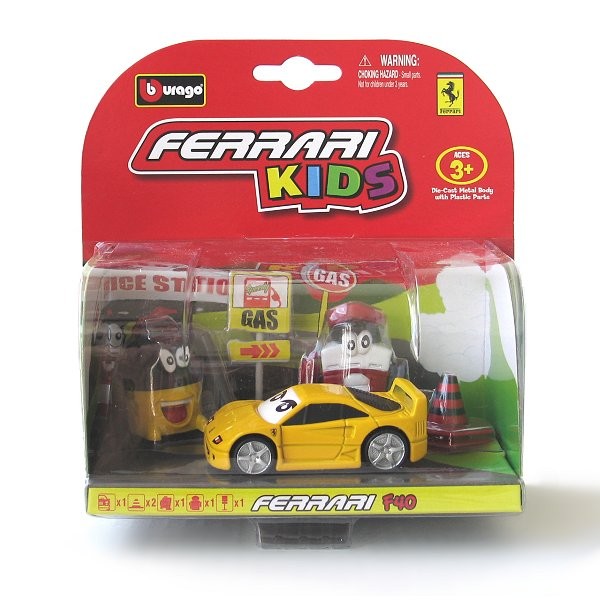 Modèle réduit Ferrari Kids : F40 jaune avec accessoires - BBurago-31250-6