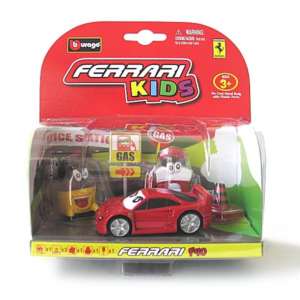 Modèle réduit Ferrari Kids : F40 rouge avec accessoires - BBurago-31250-2