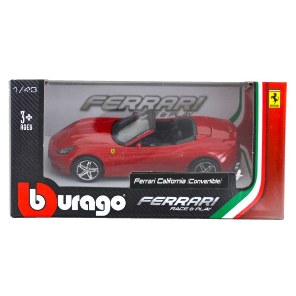Modèle réduit Ferrari Race & Play 1/43 : Ferrari California convertible - Bburago-36100-9