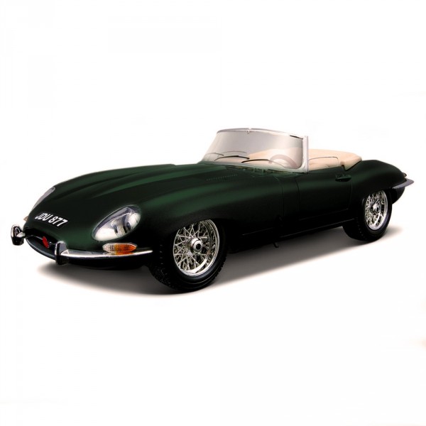 Modèle réduit Jaguar E Cabriolet (1961) : Collection Gold Echelle 1/18 : Vert - BBurago-12046-1