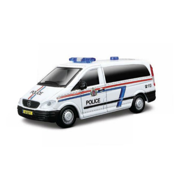 Modèle réduit Mercedes Benz Vito : Collection Emergency Force : Echelle 1/50 : Police - BBurago-32009-2