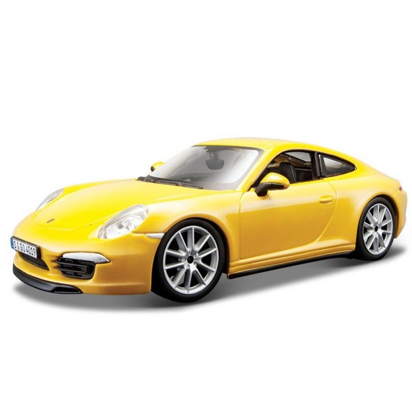Modèle réduit Porsche 911 Carrera S : Collection Plus : Echelle 1/24 : Jaune - BBurago-21065-1