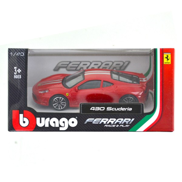 Modèle réduit Ferrari Race & Play 1/43 : Ferrari 430 Scuderia - Bburago-36100-8